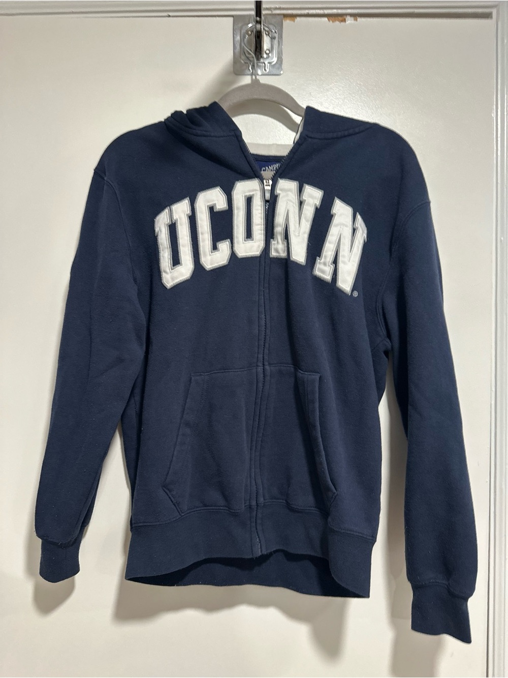 UConn Huskies Spellout SzS Campus Heritage Embroidered navy blue full-zip hoodie